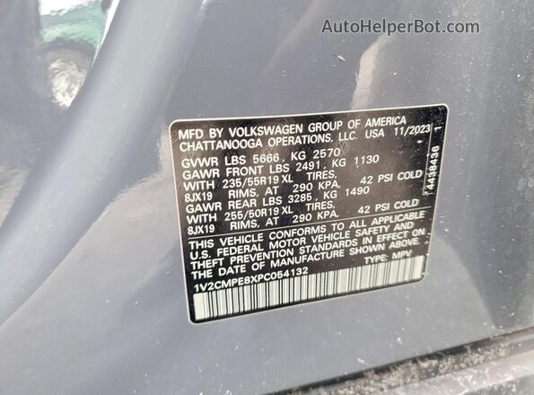 1V2CMPE8XPC054132 2023 VOLKSWAGEN ID.4 Gray VIN կոդի պիտակի տեսք