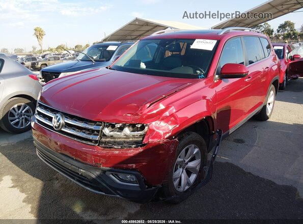 1V2ER2CA0JC515199 2018 VOLKSWAGEN ATLAS Red Vista tres cuartos delantera izquierda