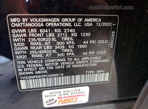 1V2GNPE82PC009619 2023 VOLKSWAGEN ID.4 Черный Вид подкапотного пространства