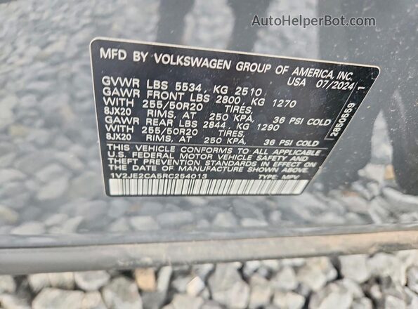 1V2JE2CA5RC254013 2024 VOLKSWAGEN ATLAS Gray Вид наклейки з VIN-кодом