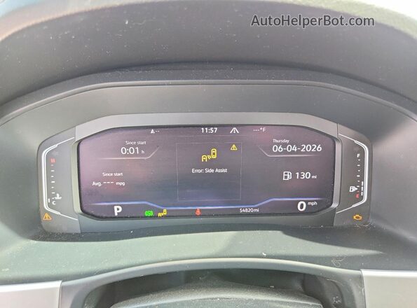 1V2KP2CA1NC508146 2022 VOLKSWAGEN ATLAS White Instrument cluster view