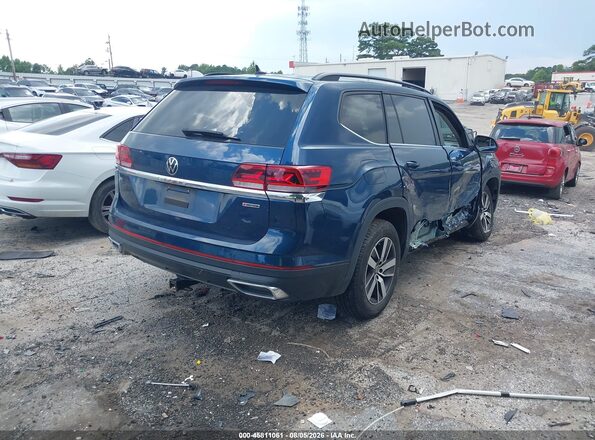 1V2LP2CA2MC528764 2021 VOLKSWAGEN ATLAS Синий Задняя правая четверть