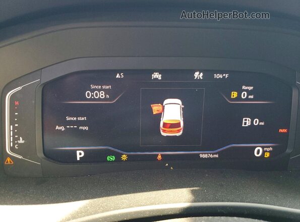 1V2ME2CA3LC208507 2020 VOLKSWAGEN ATLAS Blue Вид щитка приладів