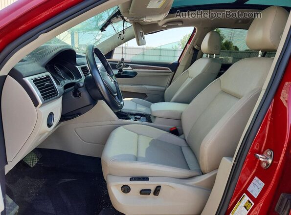 1V2MR2CA6JC520158 2018 VOLKSWAGEN ATLAS Red წინა სალონის ხედი