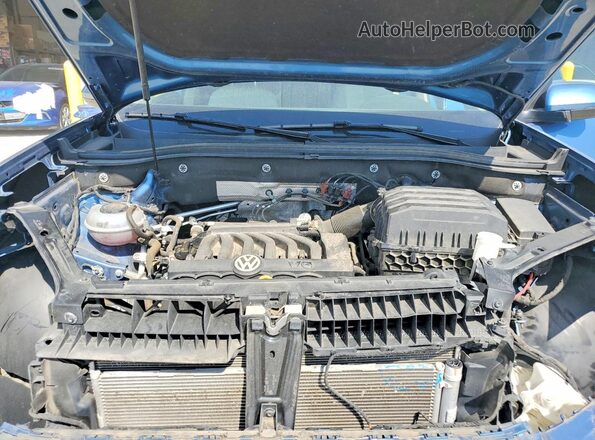 1V2MR2CA8KC510555 2019 VOLKSWAGEN ATLAS Blue Engine compartment view