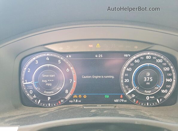 1V2MR2CA8KC510555 2019 VOLKSWAGEN ATLAS Blue Instrument cluster view