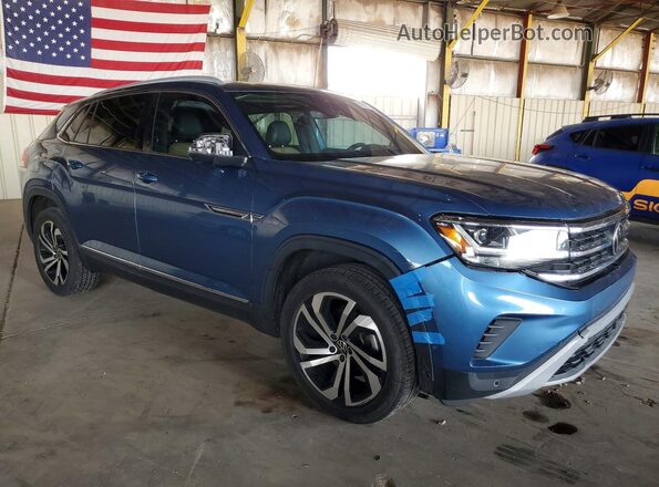 1V2NE2CA1LC208560 2020 VOLKSWAGEN ATLAS Blue Przód prawy