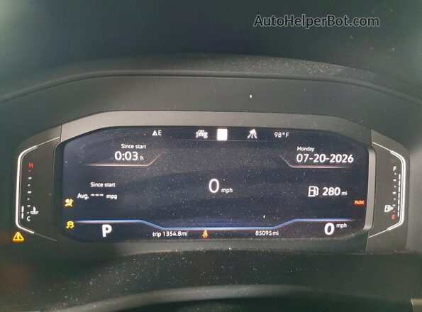 1V2NE2CA1LC208560 2020 VOLKSWAGEN ATLAS Blue Widok zestawu wskaźników