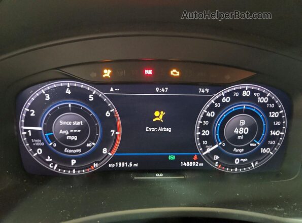 1V2NR2CA7JC533408 2018 VOLKSWAGEN ATLAS Blue Widok zestawu wskaźników