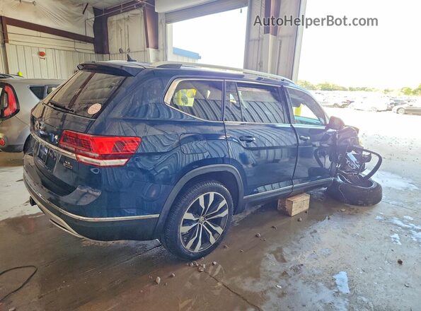 1V2NR2CA7KC620193 2019 VOLKSWAGEN ATLAS Blue Задня права чверть