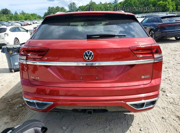 1V2RE2CA2MC212801 2021 VOLKSWAGEN ATLAS Red უკანა ხედი