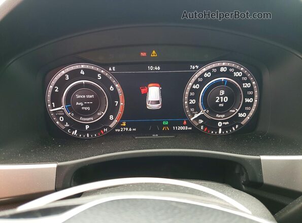 1V2RR2CA0KC505100 2019 VOLKSWAGEN ATLAS White Вид щитка приладів
