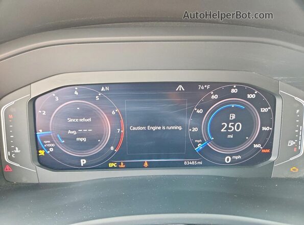 1V2TP2CA6MC512552 2021 VOLKSWAGEN ATLAS Red Вид щитка приладів