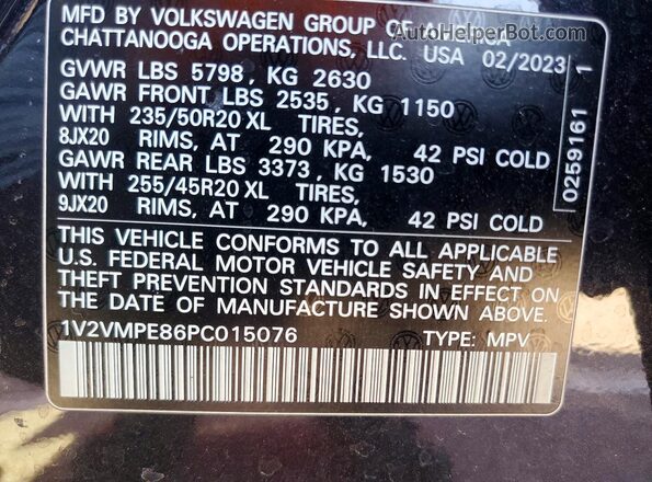 1V2VMPE86PC015076 2023 VOLKSWAGEN ID.4 Black Widok wnętrza 360 stopni