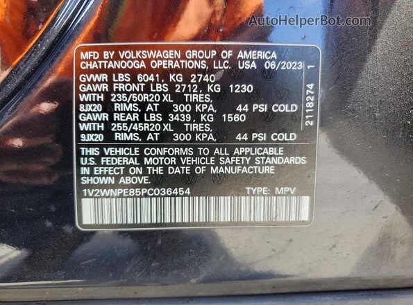 1V2WNPE85PC036454 2023 VOLKSWAGEN ID.4 Black Vista interior de 360 grados