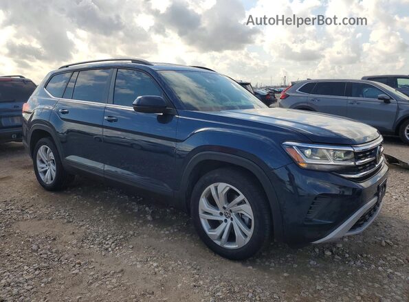 1V2WP2CA7MC603455 2021 VOLKSWAGEN ATLAS Синий Передняя правая четверть