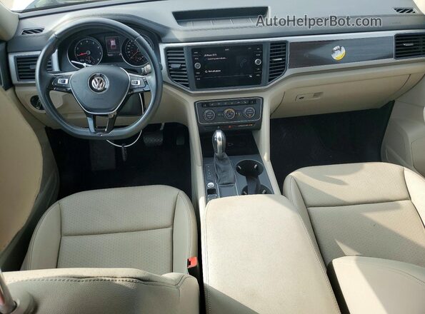 1V2WR2CA9KC584639 2019 VOLKSWAGEN ATLAS White წინა პანელის ხედი