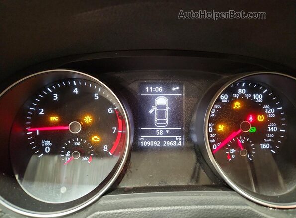 1VWAT7A37GC024461 2016 VOLKSWAGEN PASSAT Желто-коричневый Вид щитка приборов