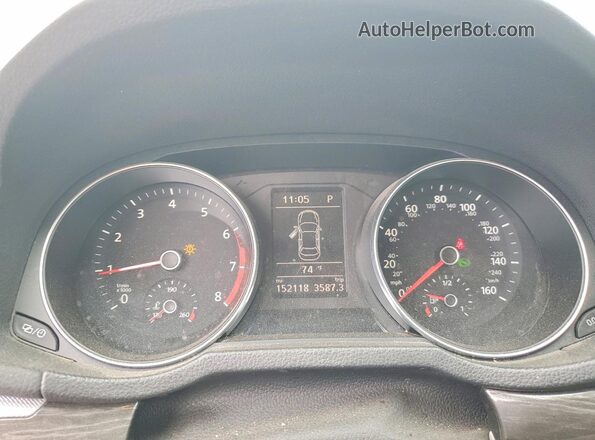 1VWBS7A34GC032010 2016 VOLKSWAGEN PASSAT Silver Вид щитка приладів