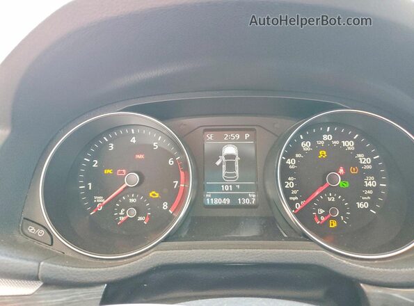 1VWBT7A33GC045277 2016 VOLKSWAGEN PASSAT Silver Вид щитка приладів