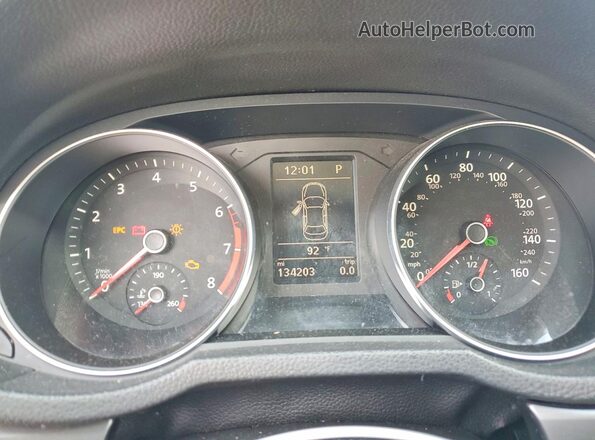 1VWDT7A33HC058167 2017 VOLKSWAGEN PASSAT Black Вид щитка приладів