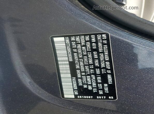 1VWDT7A39HC083669 2017 VOLKSWAGEN PASSAT Gray Widok komory silnika