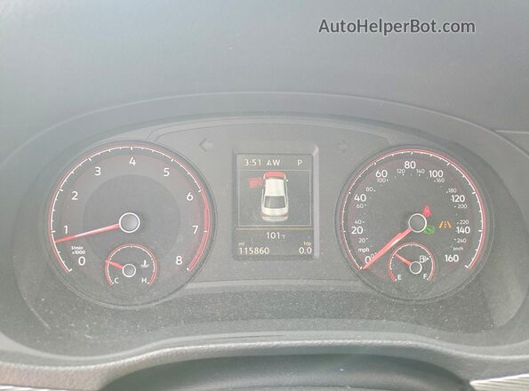 1VWMA7A36LC010452 2020 VOLKSWAGEN PASSAT Gray Widok zestawu wskaźników