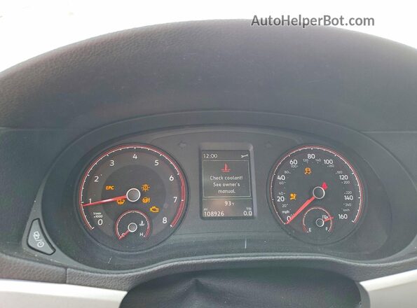 1VWSA7A38LC012209 2020 VOLKSWAGEN PASSAT White Widok zestawu wskaźników