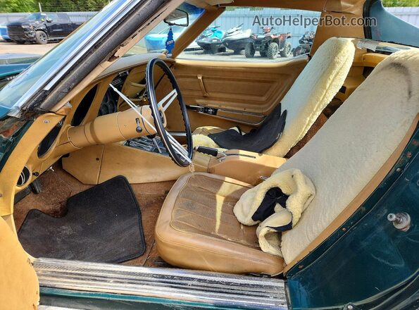 1Z37J3S401539 1973 CHEVROLET CORVETTE Зеленый Вид салона спереди