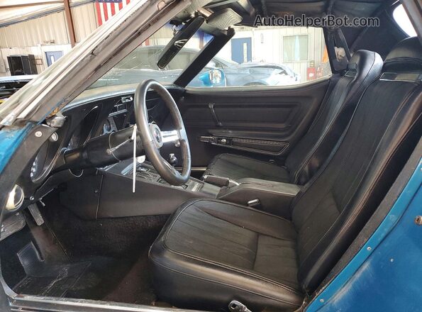 1Z67J4S424177 1974 CHEVROLET CORVETTE Blue წინა სალონის ხედი