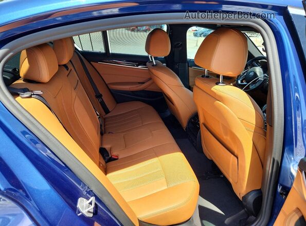 WBA53BH03MWX03301 2021 BMW 5 SERIES Blue Rear interior view