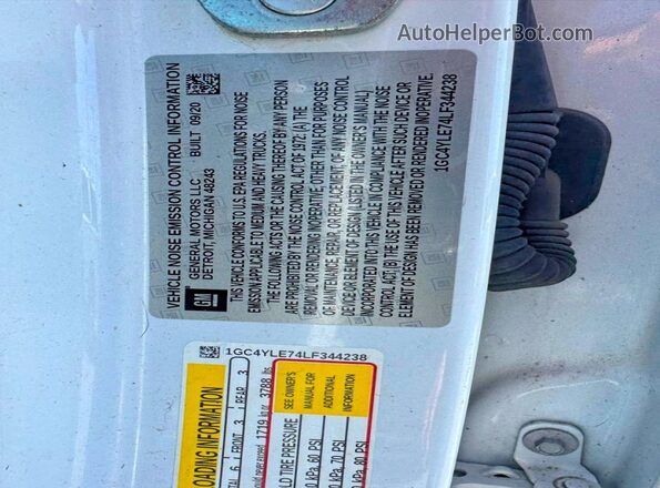 1GC4YLE74LF344238 2020 CHEVROLET SILVERADO Белый Вид задней части салона