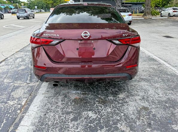 3N1AB8CVXMY301474 2021 NISSAN SENTRA Burgundy Vista de la etiqueta del VIN