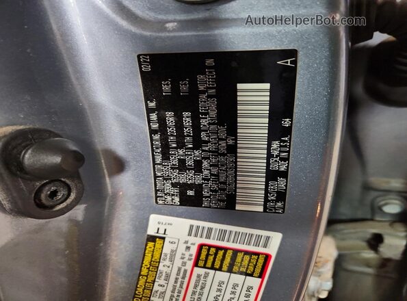 5TDGZRBH0NS197901 2022 TOYOTA HIGHLANDER Gray Սալոնի 360 աստիճան տեսք