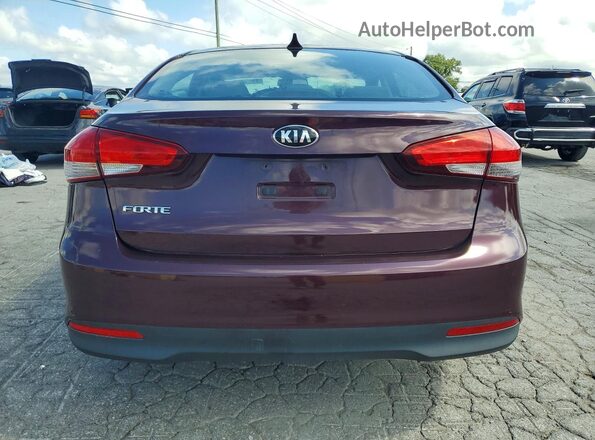 3KPFK4A71JE190309 2018 KIA FORTE Burgundy წინა სალონის ხედი