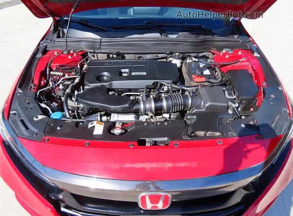 1HGCV2F31KA024804 2019 HONDA ACCORD Red Widok deski rozdzielczej