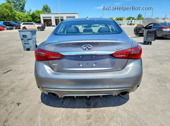 JN1EV7AR0JM441170 2018 INFINITI Q50 Gray წინა სალონის ხედი