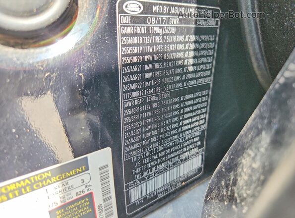 SALYB2RN5JA716209 2018 LAND ROVER RANGE Black 