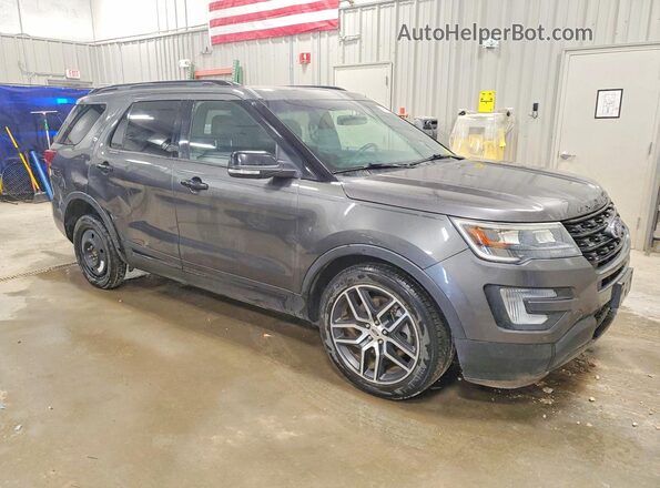1FM5K8GT0GGD28353 2016 FORD EXPLORER Gray წინა ხედი
