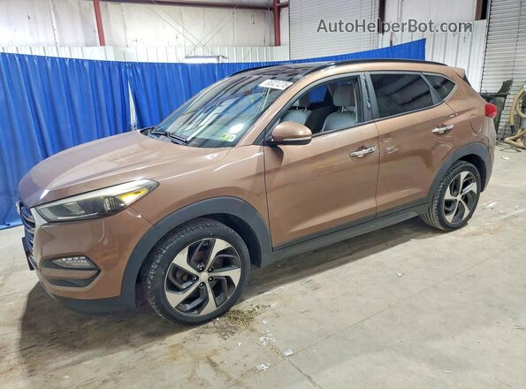 KM8J3CA21GU137542 2016 HYUNDAI TUCSON Коричневый Задняя левая четверть