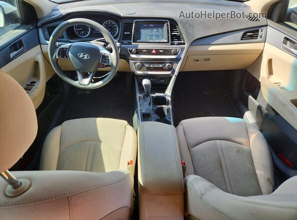 5NPE24AF1JH624758 2018 HYUNDAI SONATA White ხელსაწყოთა პანელის ხედი