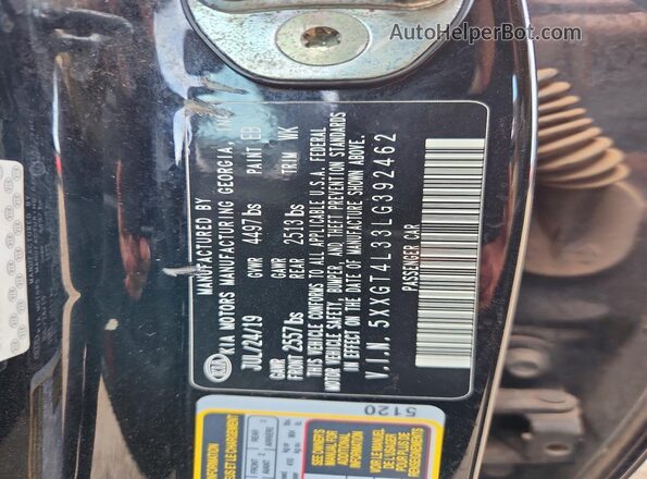 5XXGT4L33LG392462 2020 KIA OPTIMA Black სალონის 360-გრადუსიანი ხედი