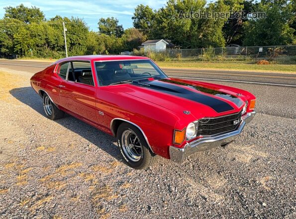 1C37J2K592505 1972 CHEVROLET CHEVELLE Red VIN კოდის სტიკერის ხედი