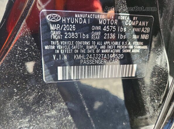 KMHL24JJ2TA169520 2026 HYUNDAI SONATA Black VIN կոդի պիտակի տեսք