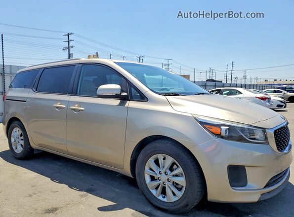 KNDMB5C18G6140138 2016 KIA SEDONA Tan Вид спереду