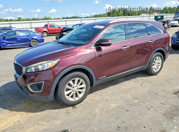 5XYPGDA50HG321540 2017 KIA SORENTO Maroon Հետևի ձախ