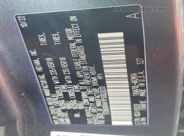 5TDKDRAH1PS003020 2023 TOYOTA HIGHLANDER Gray Vista de la etiqueta del VIN