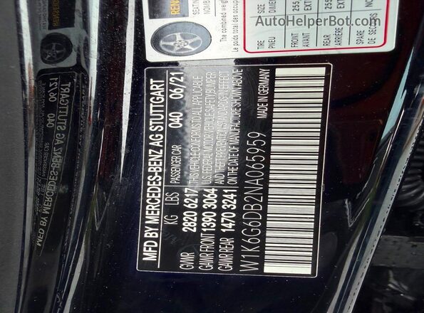 W1K6G6DB2NA065959 2022 MERCEDES-BENZ S-CLASS Black 