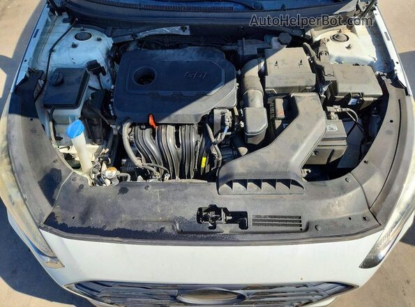 5NPE24AF1JH624758 2018 HYUNDAI SONATA White ძრავის განყოფილების ხედი