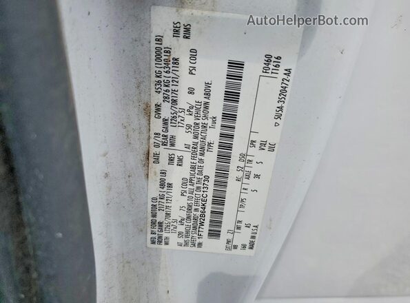 1FT7W2B64KEC13730 2019 FORD F250 White Widok naklejki z numerem VIN